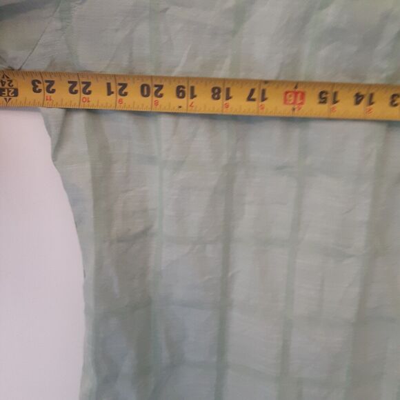 Izod Saltwater Adult Mens L Green 100% Cotton Short Sleeve Button Up Shirt - Picture 6 of 7